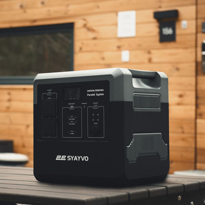 2E Портативна електростанція Syayvo 2400 Вт, 2560 Вт/год, WiFi/BT, паралельне підключення, швидка зарядка