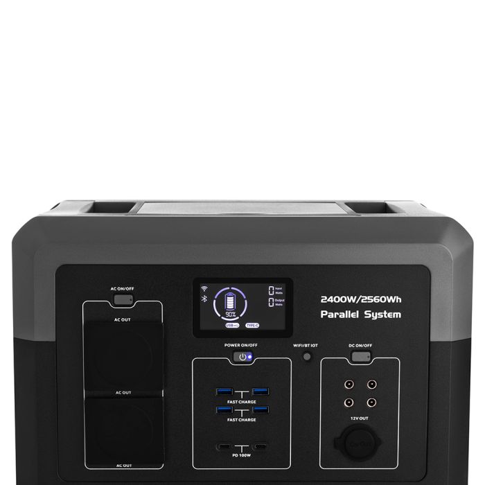 2E Портативна електростанція Syayvo 2400 Вт, 2560 Вт/год, WiFi/BT, паралельне підключення, швидка зарядка