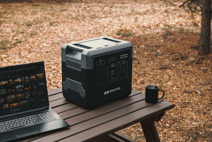 2E Портативна електростанція Syayvo 2400 Вт, 2560 Вт/год, WiFi/BT, паралельне підключення, швидка зарядка