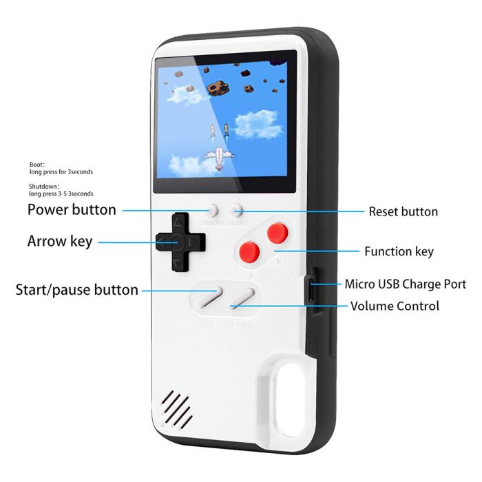 Чохол Dendy/GameBoy кольоровий 36 ігор для iPhone X (Білий)