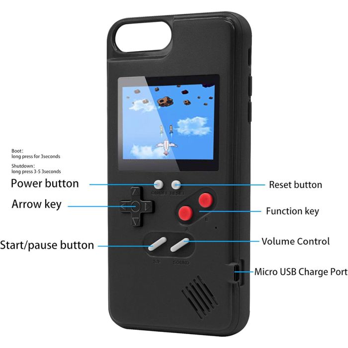 Чохол Dendy/GameBoy кольоровий 36 ігор для iPhone 6S Plus (Чорний)