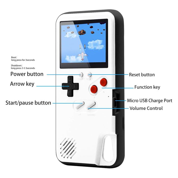 Чохол Dendy/GameBoy кольоровий 36 ігор для iPhone Xr (Білий)