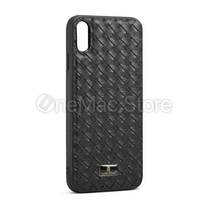 Чохол шкіряний FS Braided для iPhone XS Max (Чорний)