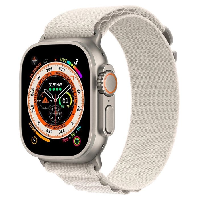 Ремінець Apple Alpine Loop Band Large для Apple Watch 42/44/45/49mm (Білий/Starlight) MQE53