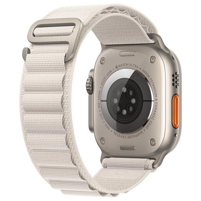 Ремінець Apple Alpine Loop Band Large для Apple Watch 42/44/45/49mm (Білий/Starlight) MQE53