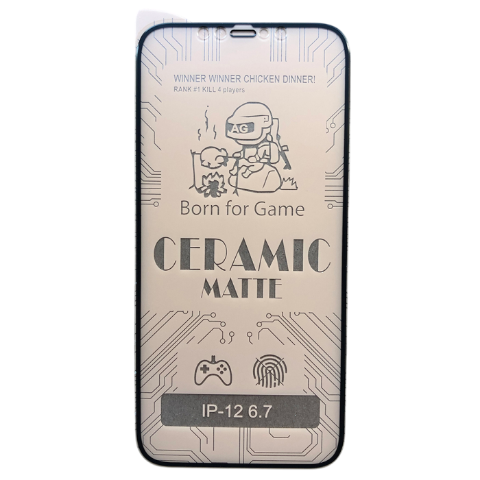 Захисне керамічне скло для iPhone 12 Pro Max (матове/ігрове)