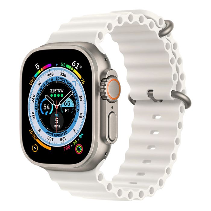 Ремінець Apple Ocean Band для Apple Watch 42/44/SE/45/49 mm Ultra (білий/white) MQE93