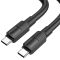 Зарядний кабель hoco. 3A 60W USB-Type-C (Чорний/Black)