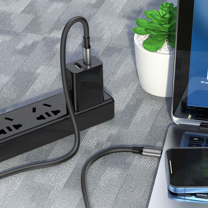 Зарядний кабель BOROFONE Premium 60W Type-C-Type-C (чорний/black)