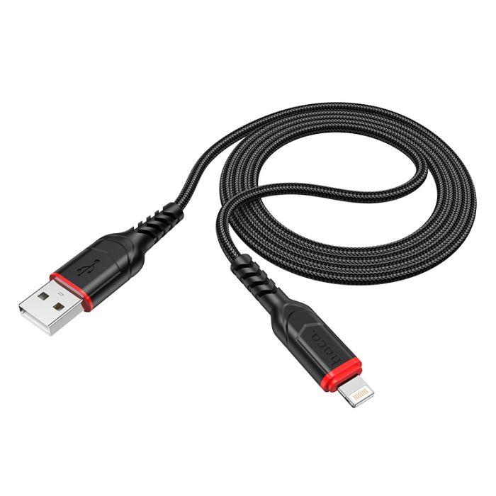 Зарядний кабель Hoco Usb-Lightning для iPhone/iPad/Airpods (чорний/black)
