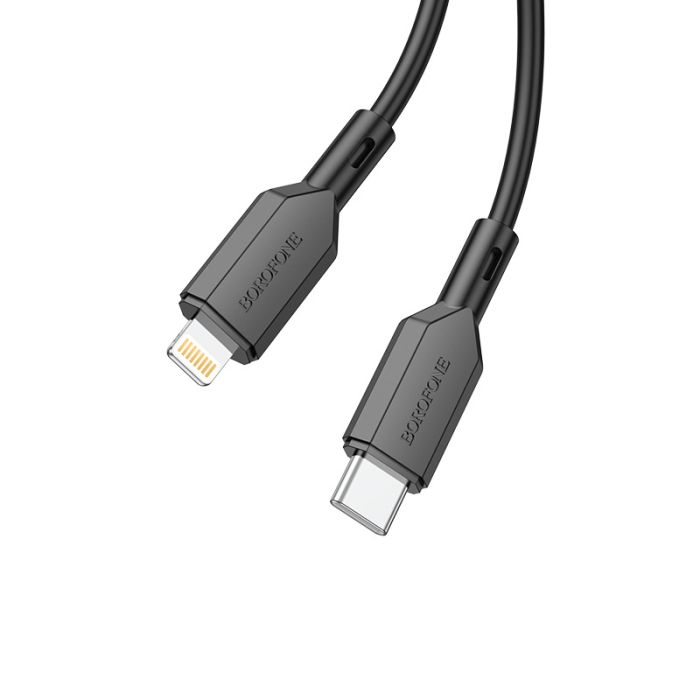 Зарядний кабель BOROFONE Premium 20W Type-C-Lightning (чорний/black)