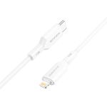 Зарядний кабель BOROFONE Premium 20W Type-C-Lightning (білий/white)