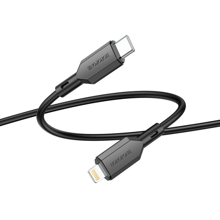 Зарядний кабель BOROFONE Premium 20W Type-C-Lightning (чорний/black)