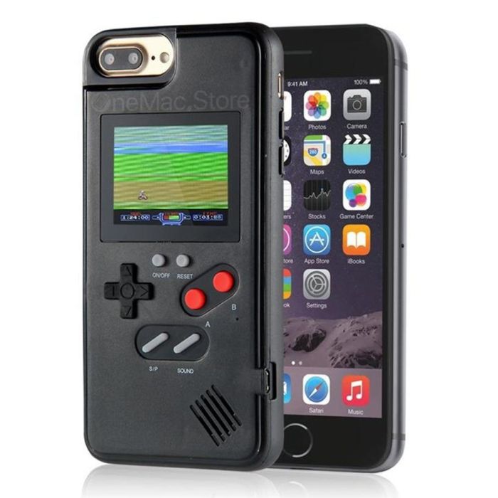 Чехол Dendy/GameBoy цветной 36 игр для iPhone 7 Plus (Чорный)