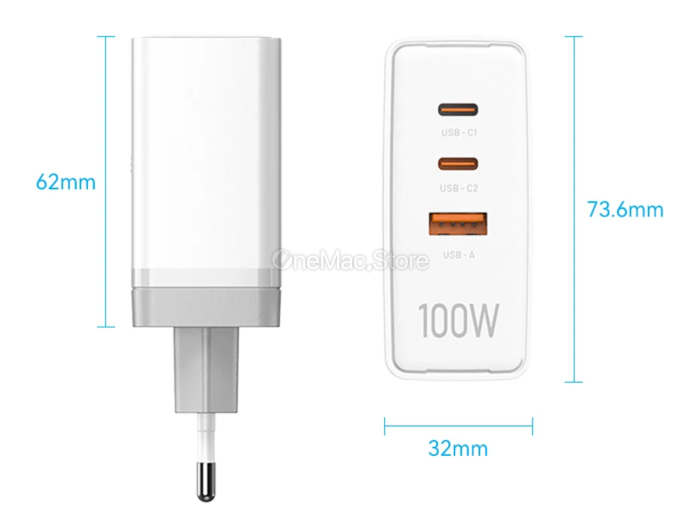 Зарядний пристрій Vention GaN 100W Premium
