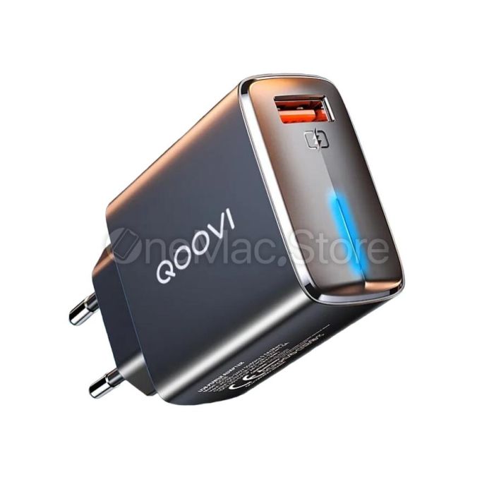 Зарядний пристрій QOOVI 18W USB (Чорний)