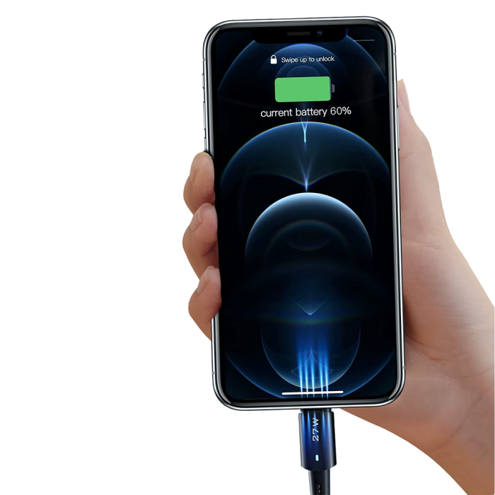 Зарядний кабель ESSAGER USB-C to Apple Lightning 27W 2м  (Чорний)